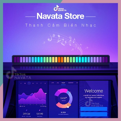 Đèn nháy theo nhạc Led RGB cảm ứng âm thanh , 32 hạt Led 16 triệu màu cảm biến nhạc đồ decor độc đáo