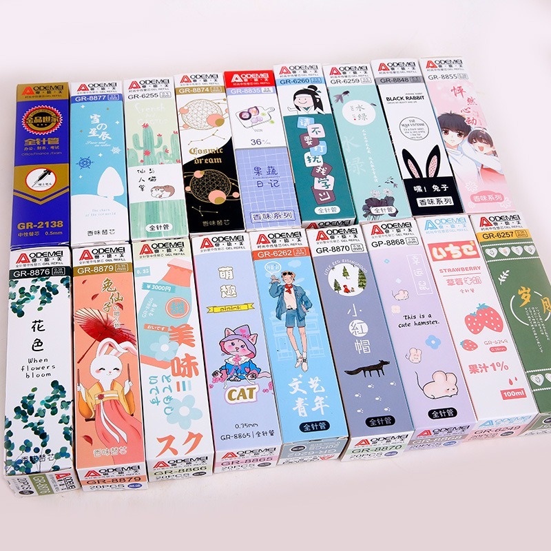 Hộp 20 Ruột Bút Ngòi 0.5mm 0.35mm Ngòi 0.35mm Màu Đen Xanh Dương