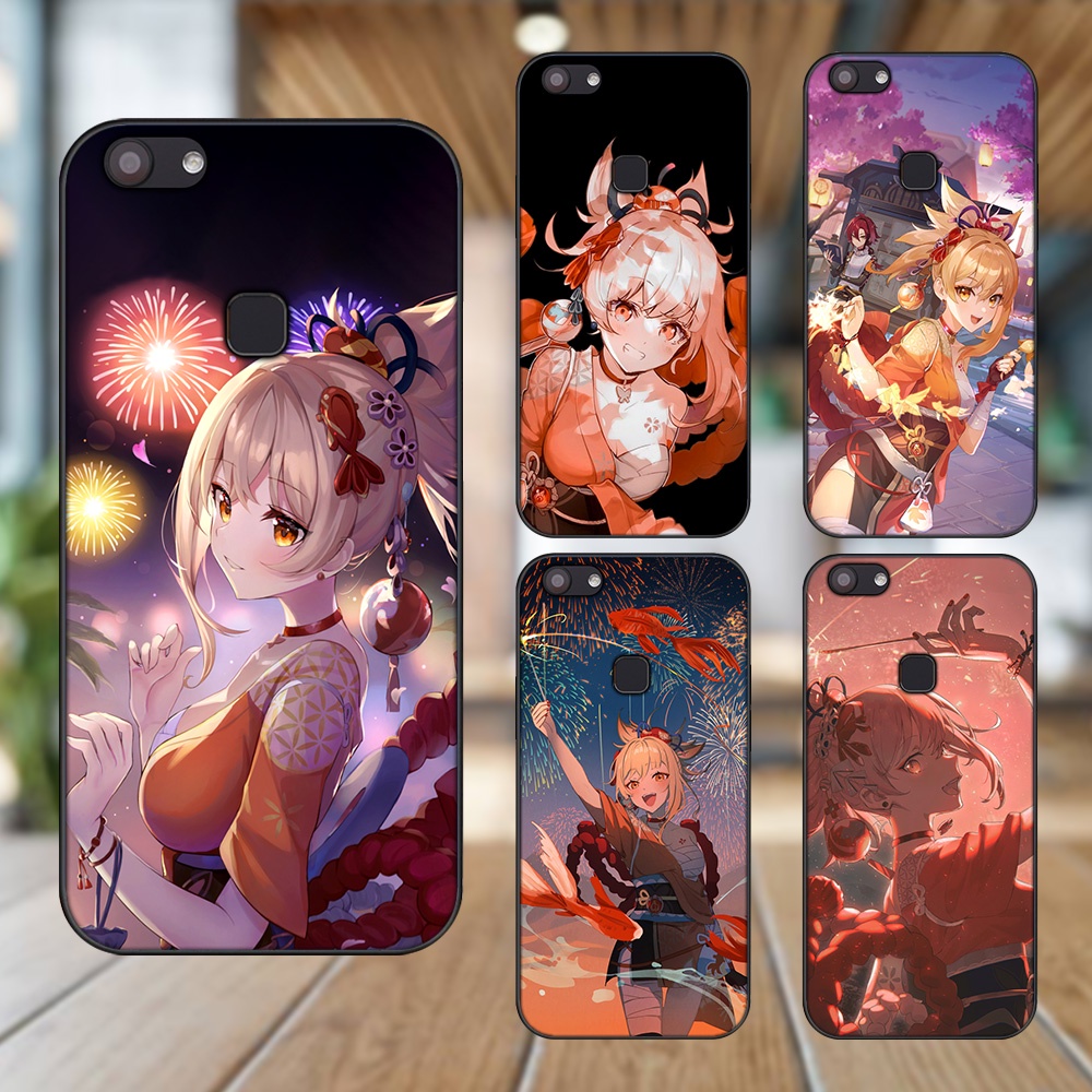 Ốp lưng Vivo V7, V7 Plus viền đen in hình Yoimiya Genshin Impact