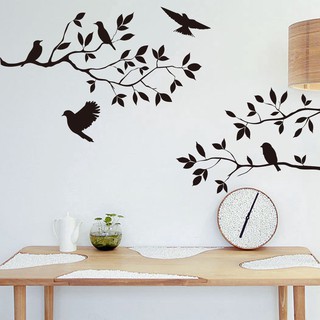 Decal dán tường hình cây và chim và cây