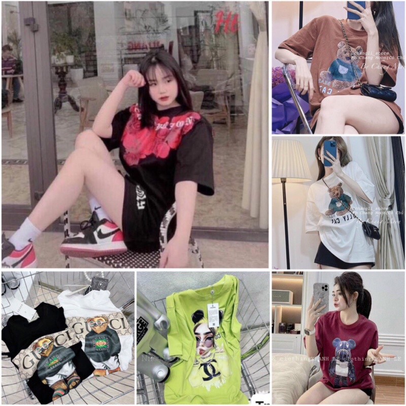 ⭐️SIÊU PHẨM⭐️Áo Phông Nam Nữ Unisex Cổ Tròn In Hình Hoa Hồng Đỏ Hàng Hiệu- Áo Thun Tay Lỡ Hoạ Tiết Đẹp Chất Mát Mùa Hè