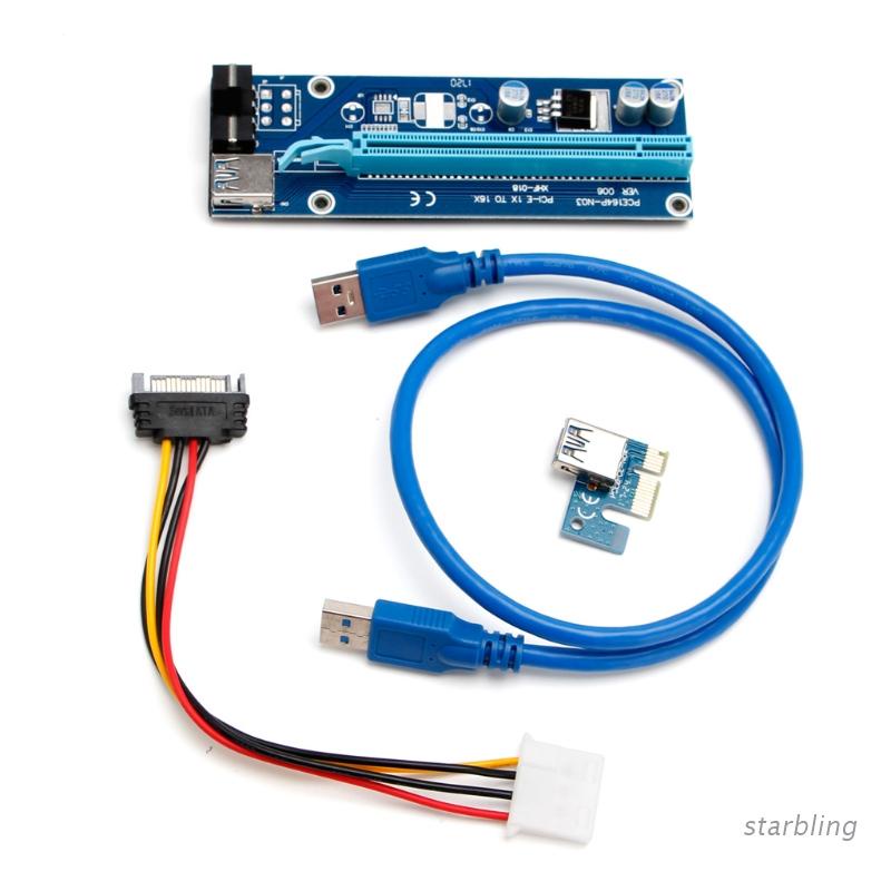 Bảng mạch mở rộng USB 3.0 PCI-E Express 1x sang 16x kèm cáp SATA