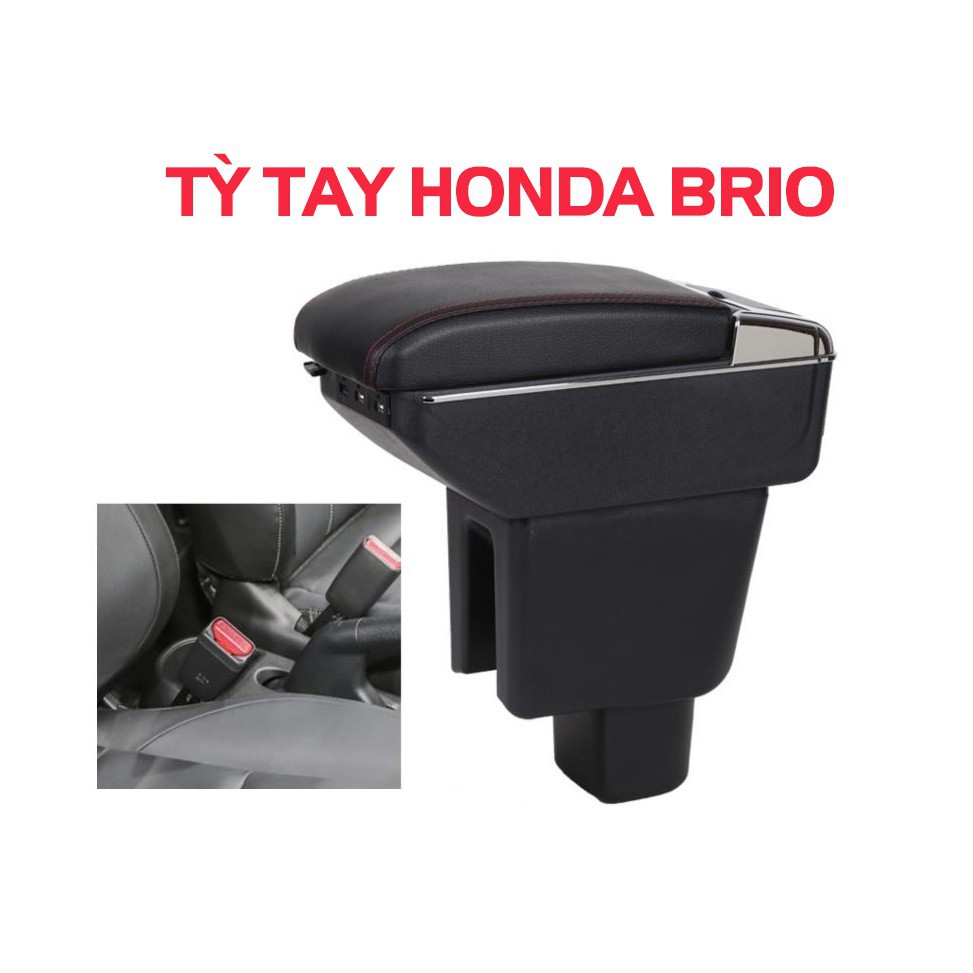 [FLASH SALE] Hộp Tỳ Tay Honda BRIO nhựa cắm cốc 2 ngăn, 7 cổng usb, hàng theo xe Khôi Nguyên Auto