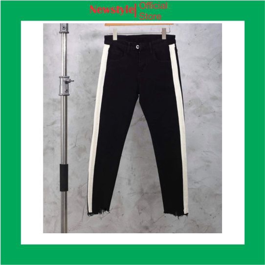 Quần jean nam đen tua lai chất bò co dãn mẫu mới nhất cao cấp NEWSTYLE FASHION