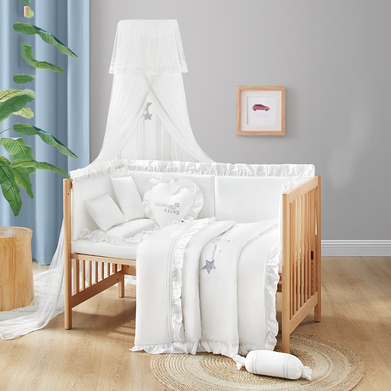 Quây Cũi Cotton Cho Bé Sử Dụng Cho Nhiều Loại Cũi Có Màn hoặc Không Màn