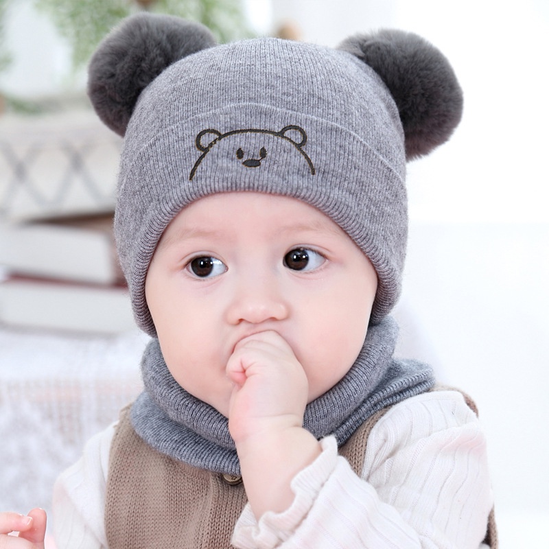 Mũ len kèm khăn quàng cổ cho bé sơ sinh mẫu mới 2021