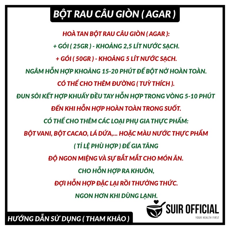 Bột Rau Câu Giòn  / Mỹ Hoà / Hải Long / Việt Xô / Hiệp Long / Duy Mai / Gói  & Gói  / Chính Hãng