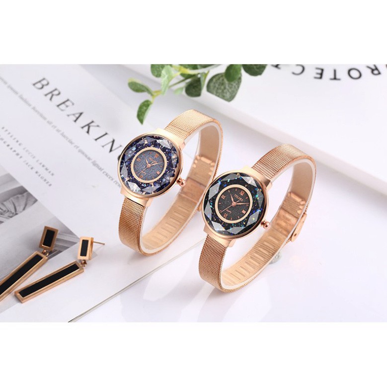 Đồng hồ nữ SENO hàng cao cấp dây kim loại chống nước mặt sapphia chống xước bảo hành 12 tháng SALE