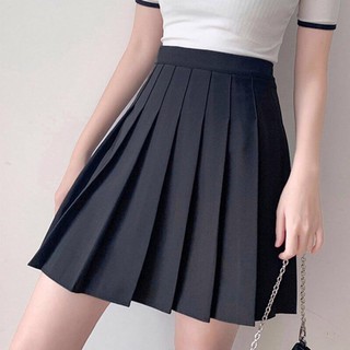 Váy xếp ly váy ngắn cạp cao váy chữ a nửa dài váy nữ hè 2021 thu đông xuân mới đồng phục jk mỏng