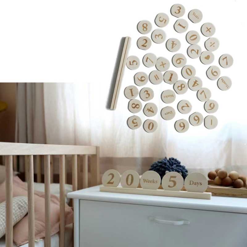 Bộ Thẻ Ghi Hình Cột Mốc Phát Triển Theo Tháng Bằng Gỗ Đa Năng Hỗ Trợ Giáo Dục Sớm Cho Bé