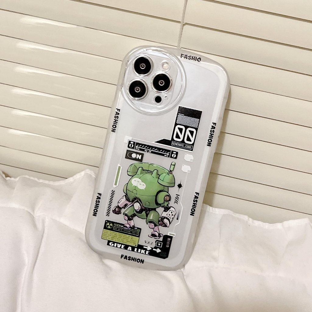Ốp Điện Thoại Tpu Dẻo Trong Suốt Họa Tiết Robot Thời Trang Cho iPhone 13 12 mini 11 Pro xs max xr 7 / 8plus