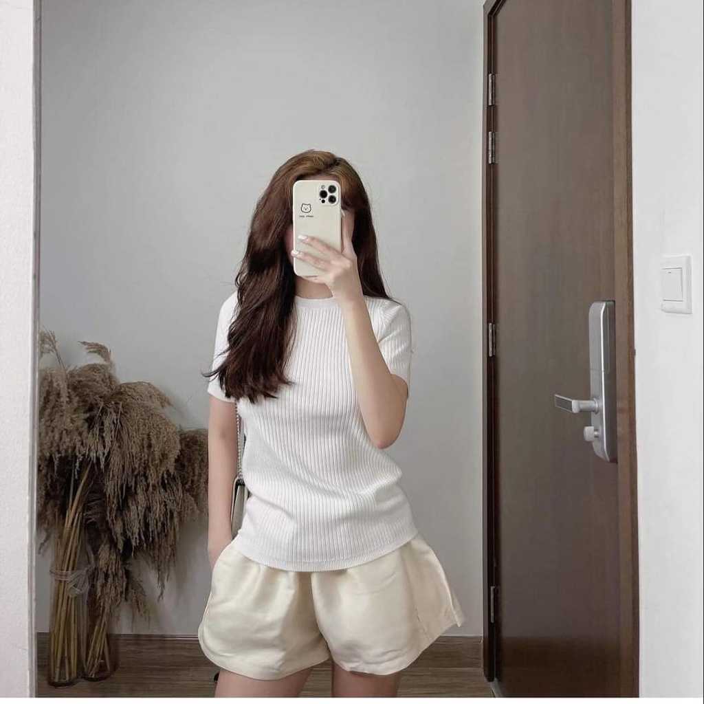 ÁO LEN TĂM CỘC TAY TRƠN , ÁO LEN NỮ CỔ TRÒN BASIC | BigBuy360 - bigbuy360.vn