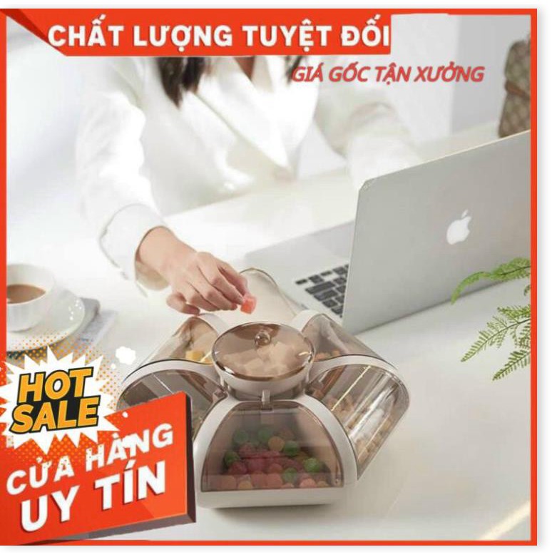 [Loại 6 cánh tự bung] Khay mứt tết đựng bánh kẹo chất liệu nhựa cao cấp kiểu dáng sang trọng