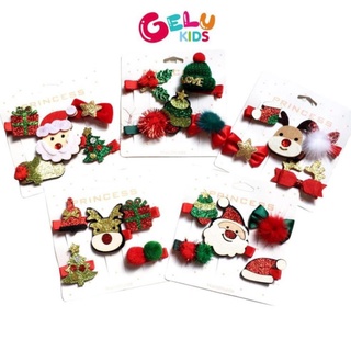 Set 5 Kẹp Tóc Noel Siêu Xinh, Quà Tặng Noel, Giáng Sinh Cho Bé