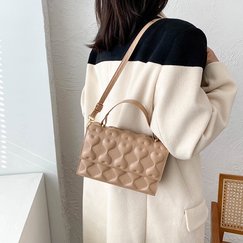 Túi đeo chéo màu trơn phong cách retro thời trang cho nữ