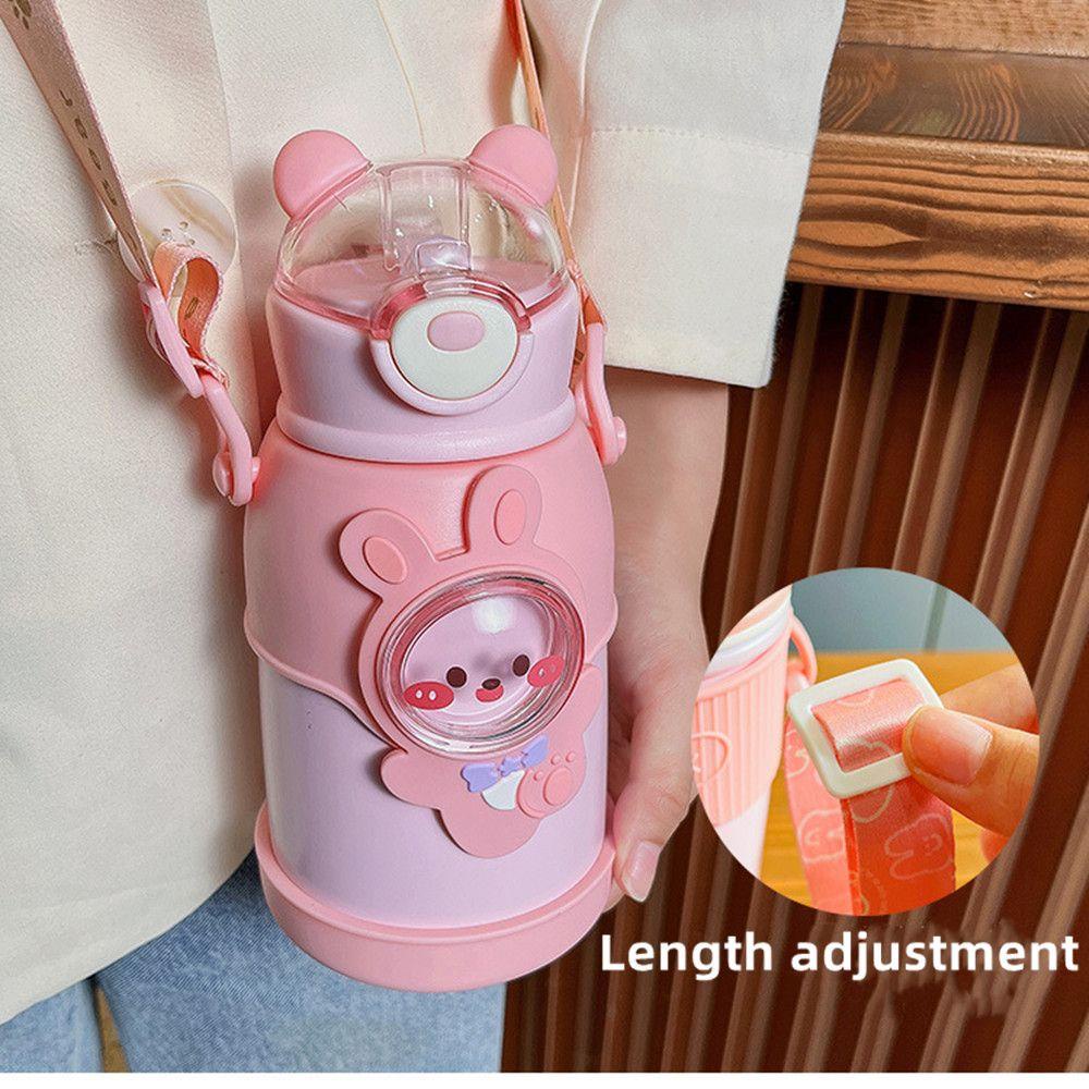 Bình Nước Giữ Nhiệt 500ml Bằng Thép Không Gỉ Kèm Ống Hút