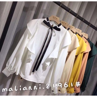 Sơ mi nữ cổ nơ style hàn quốc