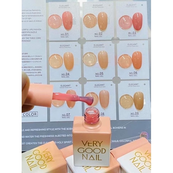 Set thạch 9 màu very good nail ,Sơn thạch FREESHIP ( hàng chính hãng ) chuẩn công ty tặng bảng màu meca cao cấp