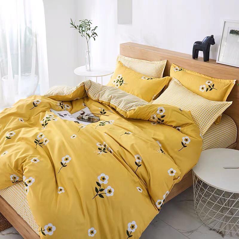[BST 17] Bộ chăn ga gối Cotton Poly EmmiBedding phong cách Hàn Quốc Drap giường cotton hot trend (không kèm ruột)