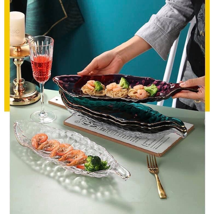 Đĩa thủy tinh pha lê Bắc Âu kích thước 39 x 12 x 5 cm