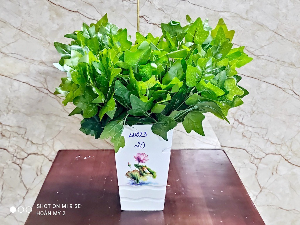 Hoa Vải Hoàn Mỹ 2 - Hoa Giả Bụi Lá Nho Xanh (LN023)