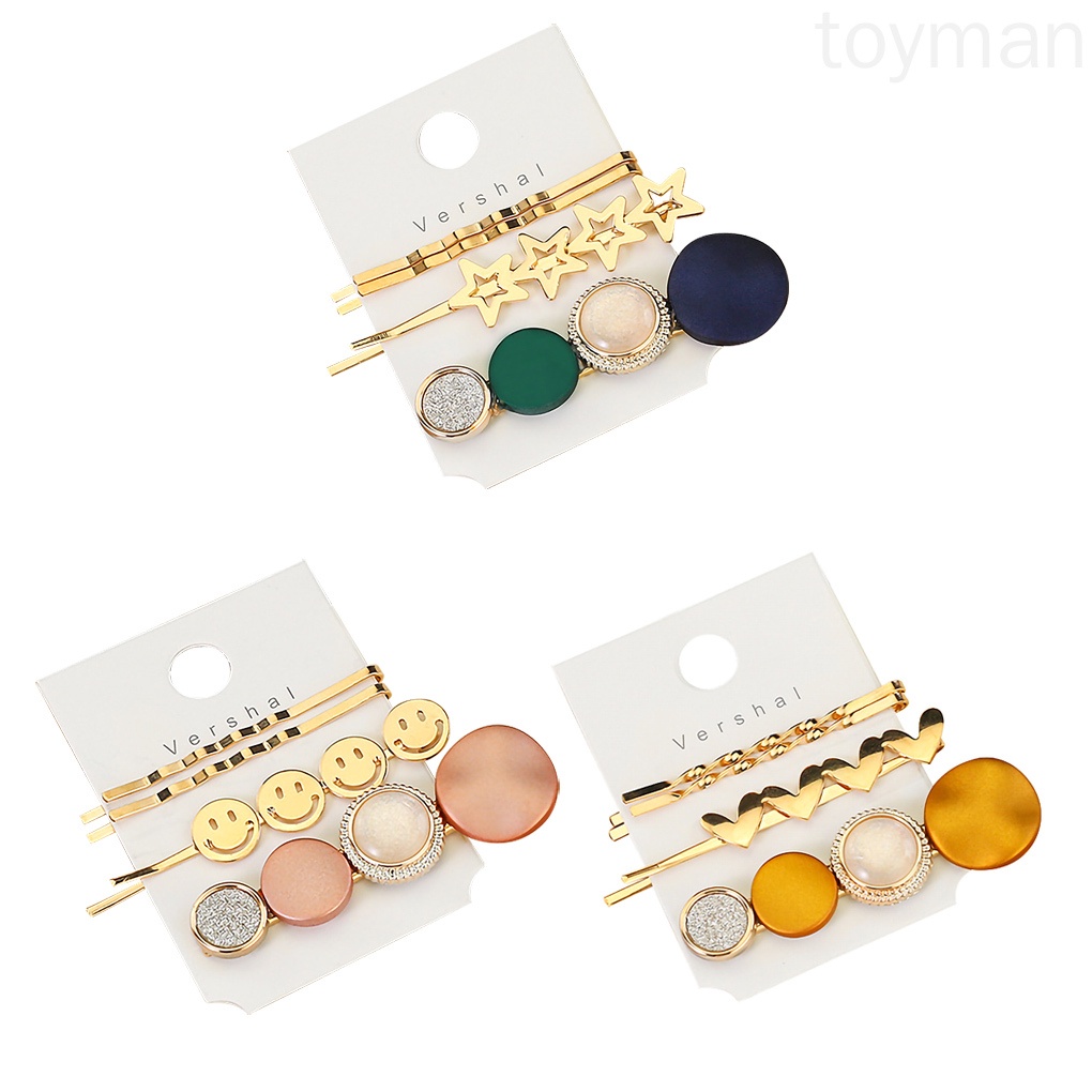 Set 3 Kẹp Tóc Acrylic Thời Trang Cho Nữ