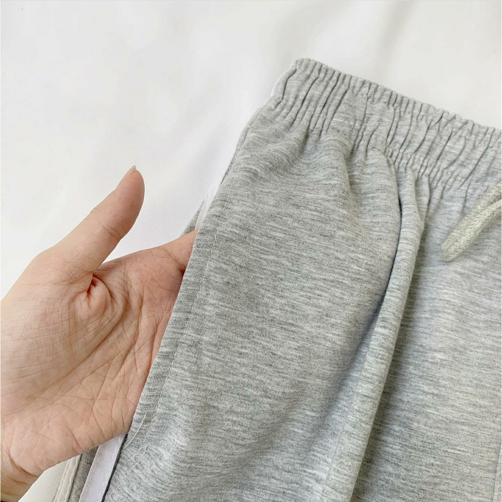 Quần Baggy 2 Sọc Ống Rộng Dáng Suông Unisex (ĐEN/XÁM)