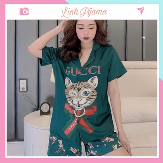 Đồ bộ nữ Vic's LỤA LATIN cao cấp, đồ ngủ hoạ tiết mặc nhà sang trọng L131 thời trang nữ pijama