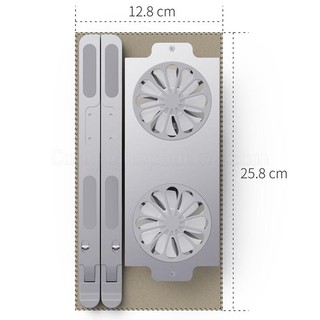 Đế Tản Nhiệt Macbook Nhôm Cao Cấp Kiêm Giá Đỡ Laptop Gấp gọn 2 Quạt Lớn 15 6 inch, 17 inch, 14 inch Để Bàn Đa Năng P11F