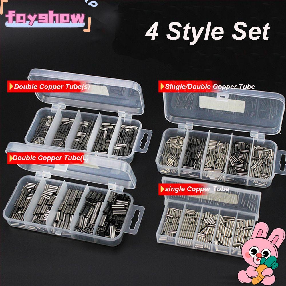 Set 250 / 300 / 500 Ống Nối Dây Câu Cá Đơn / Đôi Bằng Đồng Chất Lượng Cao