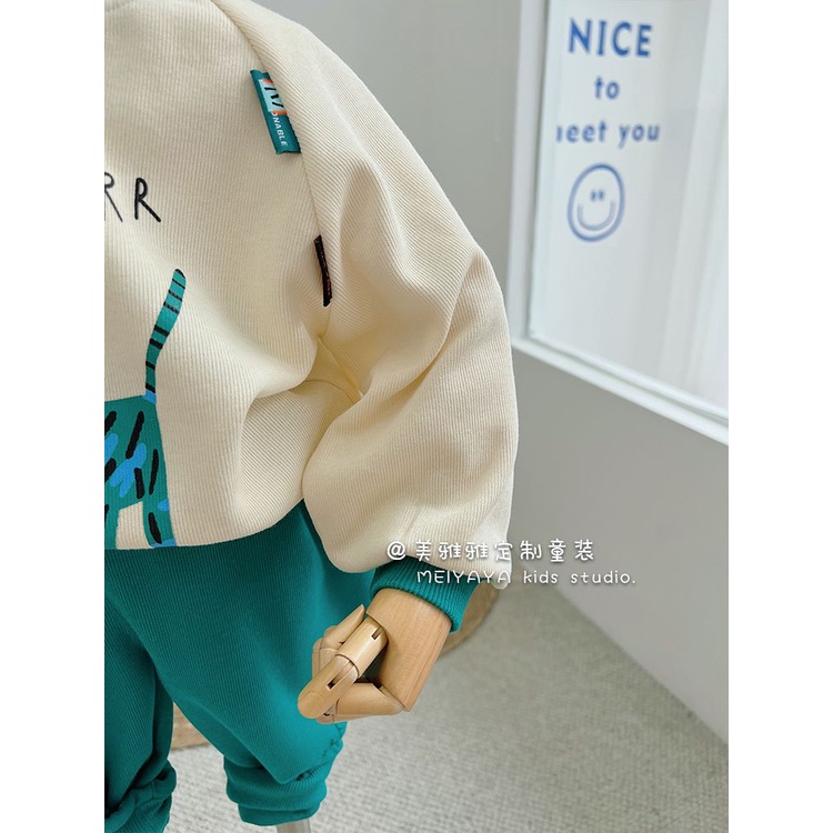 Bộ Đồ Thể Thao Áo Sweater Phối Màu Tương Phản Thời Trang Nhật Hàn 2022 Cho Bé