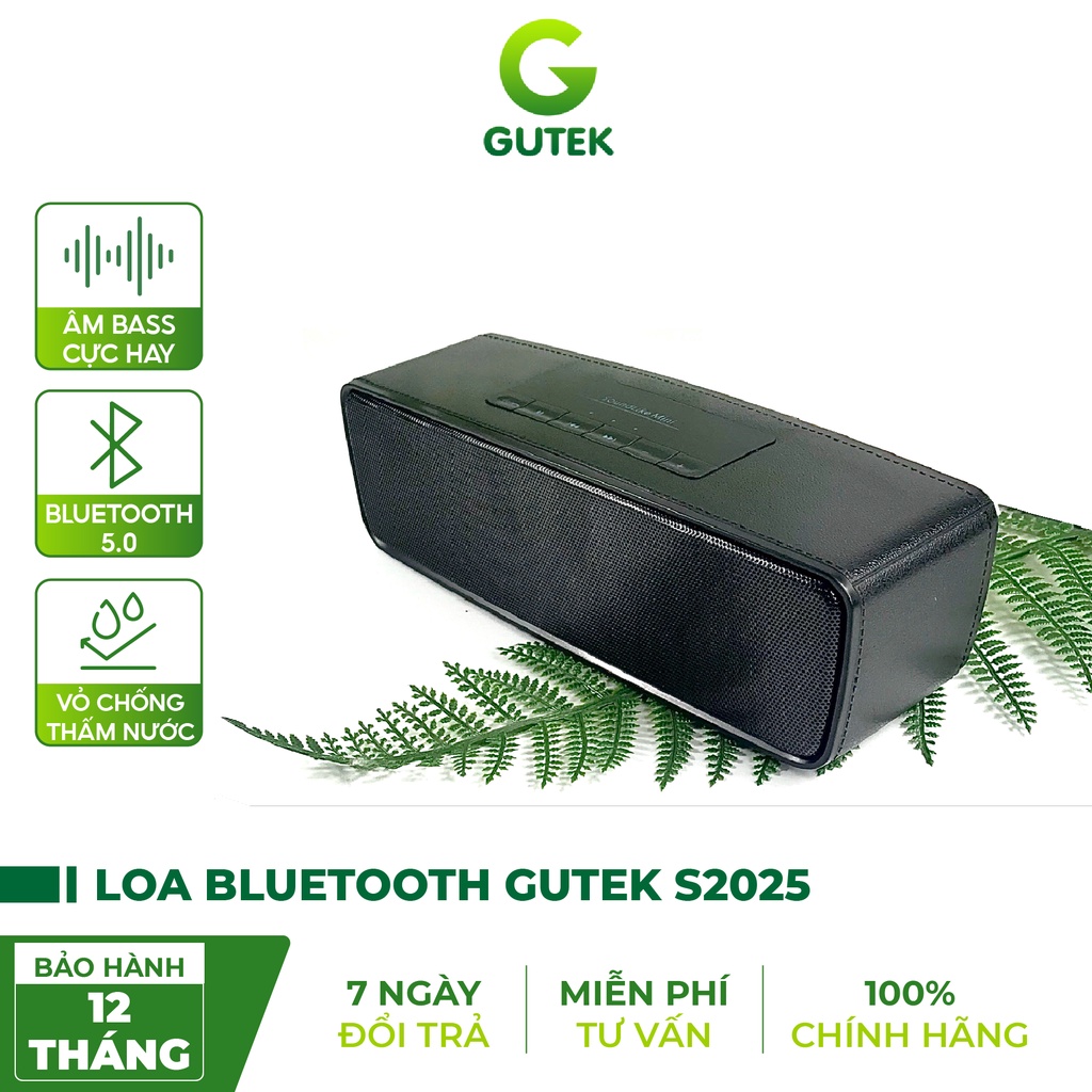 Loa Bluetooth Không Dây Cầm Tay Vỏ Kim Loại Nghe Nhạc Âm Bass Sống Động Cắm Usb Thẻ Nhớ Gutek S2025