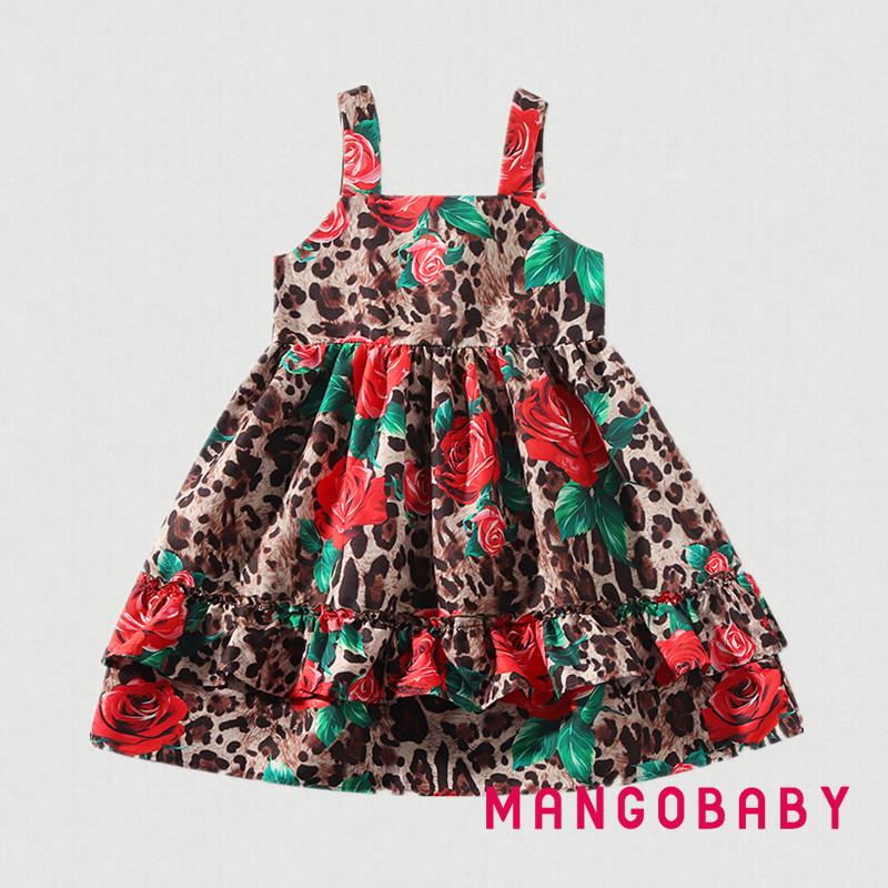 Đầm Hai Dây Dáng Chữ A In Họa Tiết Da Báo Phối Bèo Thời Trang Mùa Hè Cho Nữ