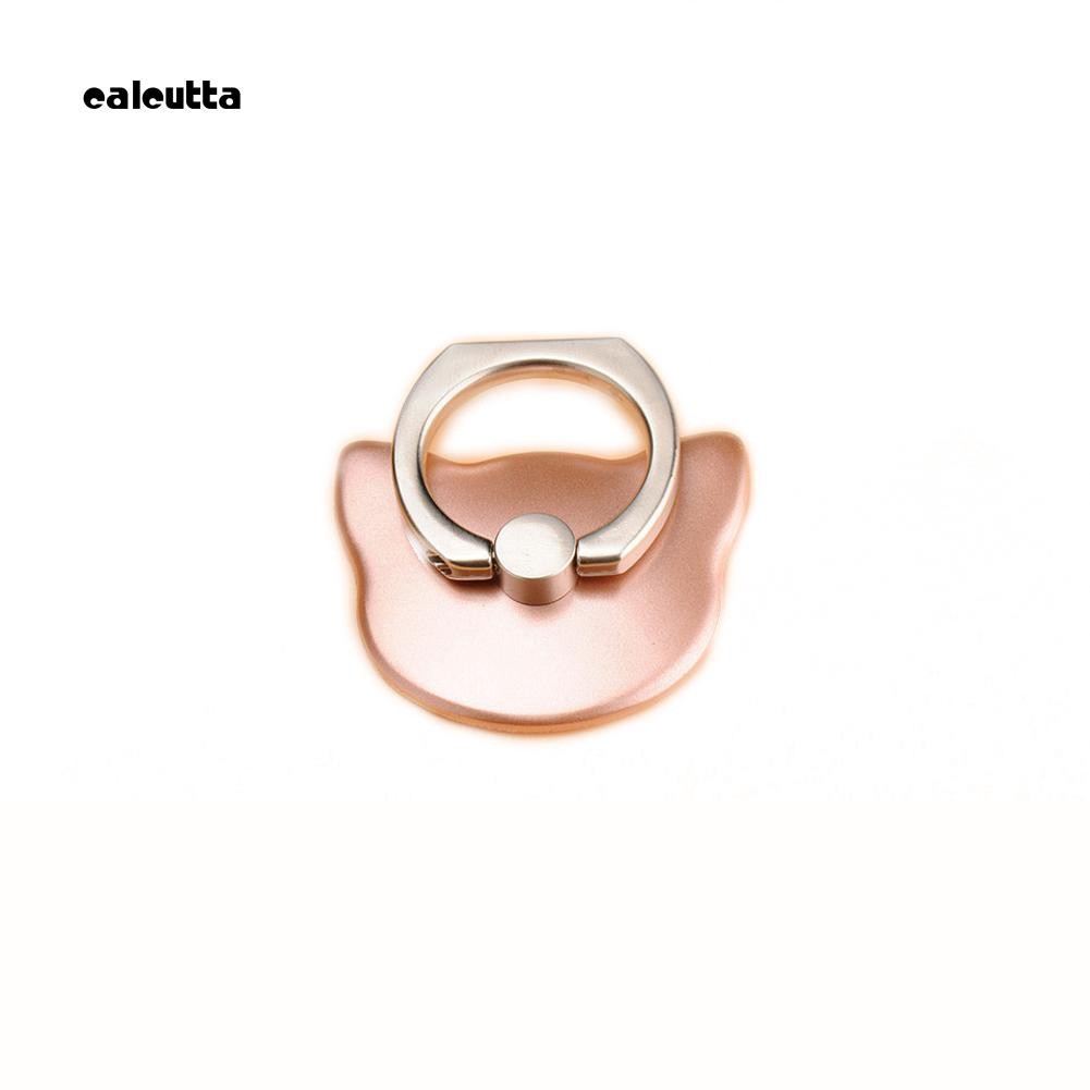 CAL_Cute Cat Head Universal Phone Finger Grip Ring Stand Holder for iPhone Samsung