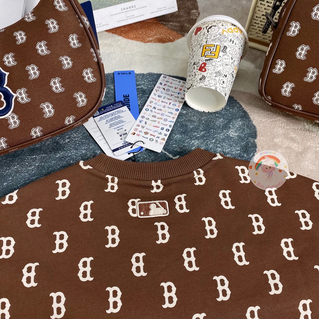 Áo Sweater Unisex MLB Classic Monogram Allover Overfit Sweatshirts BOSTON REDSOX