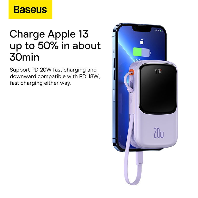 Pin sạc dự phòng Baseus Qpow Pro Digital Display Fast Charge Power Bank 10.000mAh