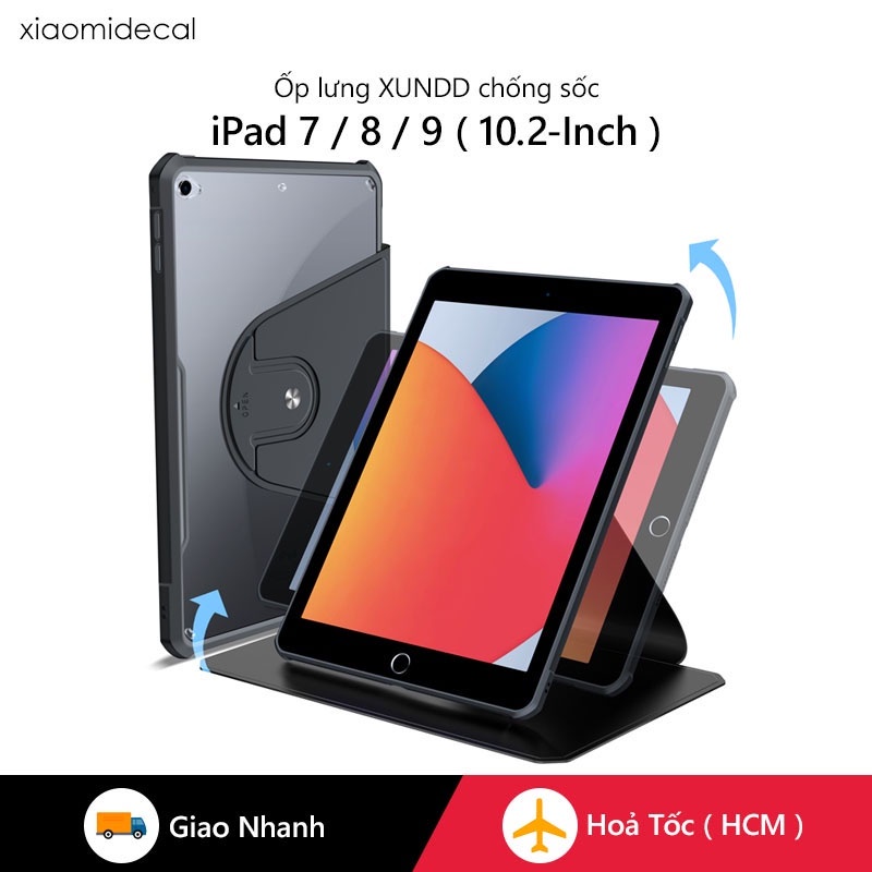 Ốp lưng đa năng XUNDD iPad Gen 7 / 8 / 9 ( 10.2-Inch ) Chống trầy, Chống sốc, Viền TPU, Xoay 360 độ