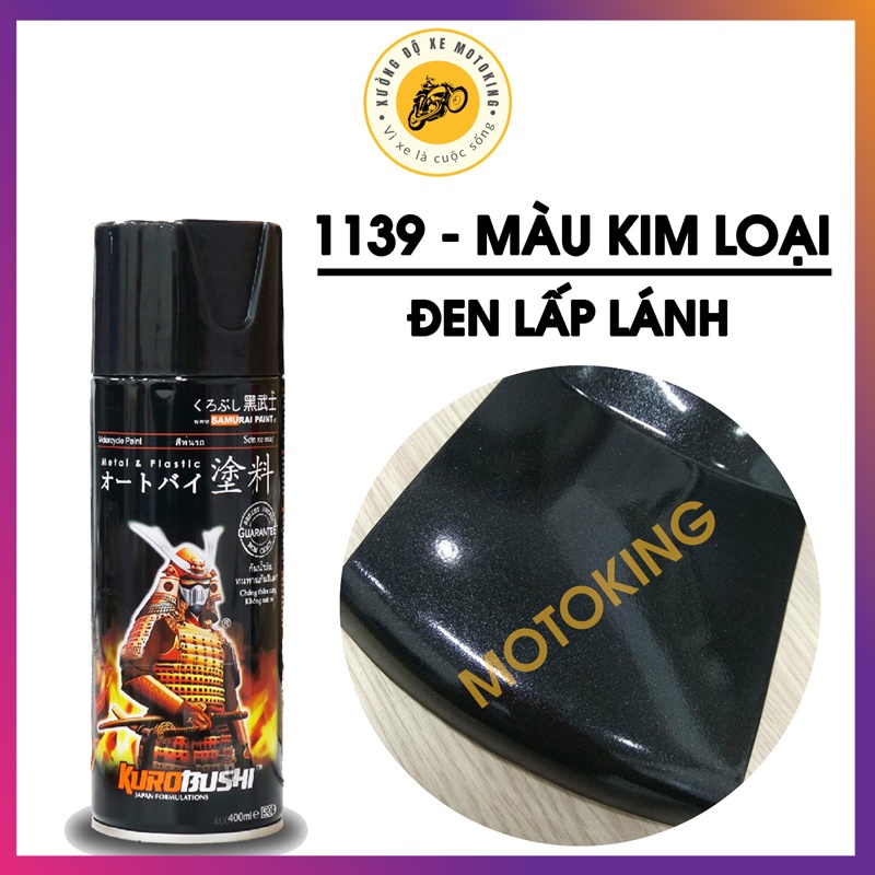 SƠN SAMURAI MÀU ĐEN KIM LOẠI LẤP LÁNH 1139 CAO CẤP DÀNH CHO SƠN XE MÁY