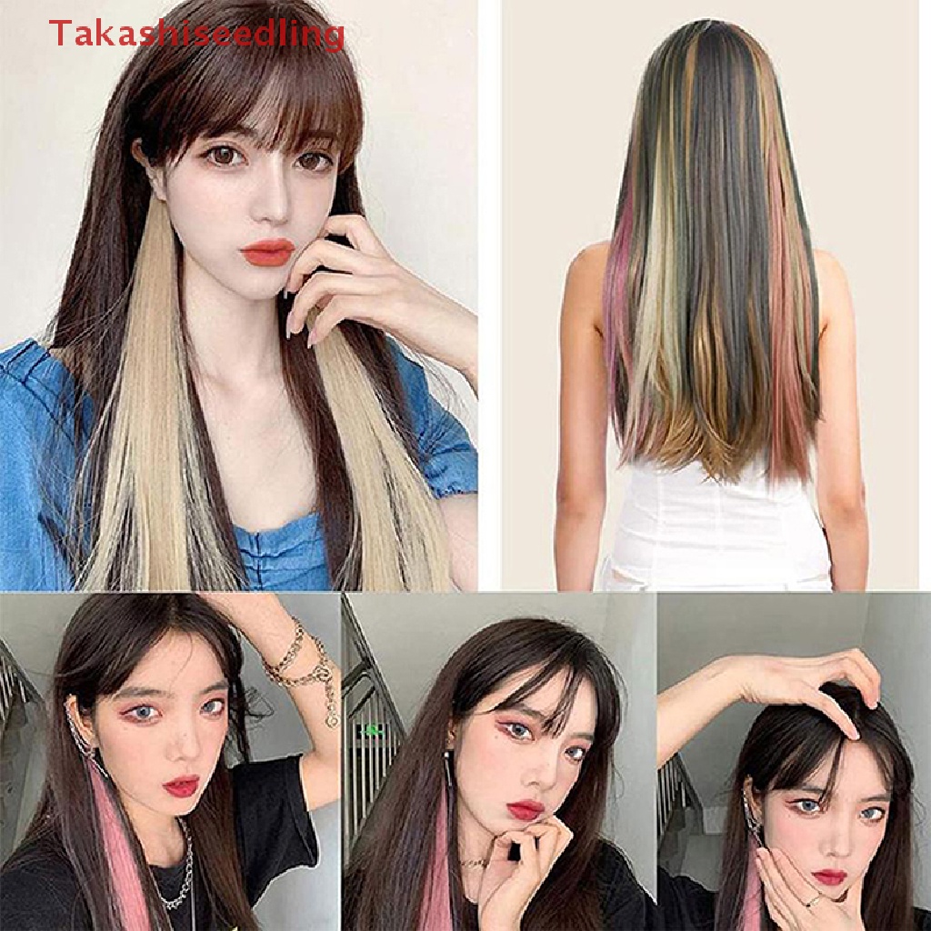 Tóc Giả Tai Thỏ Dài Vô Hình Màu Sắc Gradient Kèm Kẹp Tóc Giả