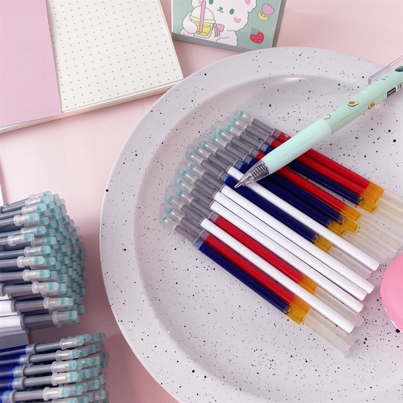 Bút Bi 10 Ngòi 0.5mm Mực Đen Đỏ Xanh Đỏ Dành Cho Văn Phòng