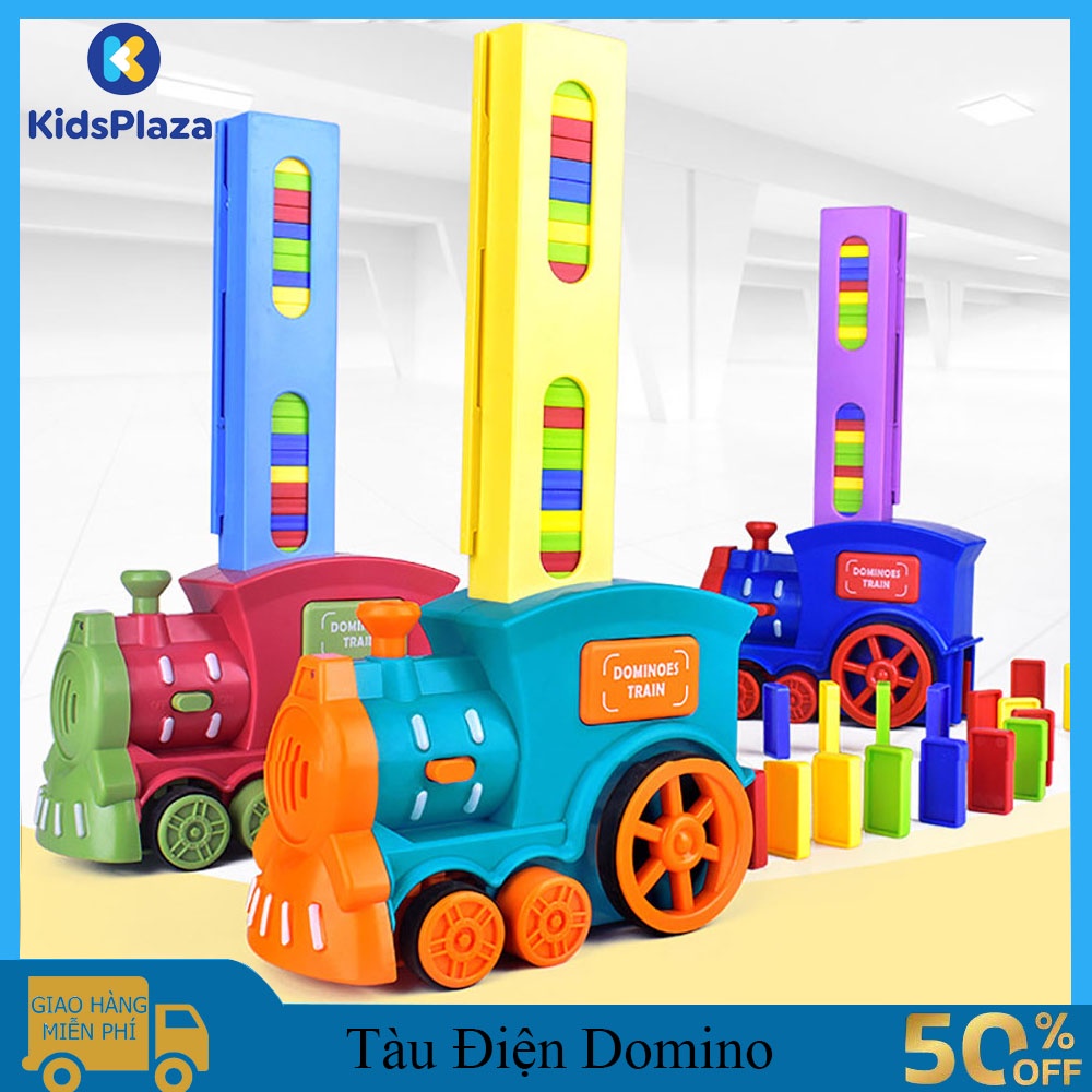 Đồ chơi trẻ em xe lửa điện domino, tàu lửa điện thả domino đồ chơi giáo dục rèn luyện tính kiên nhẫn và sáng tạo.