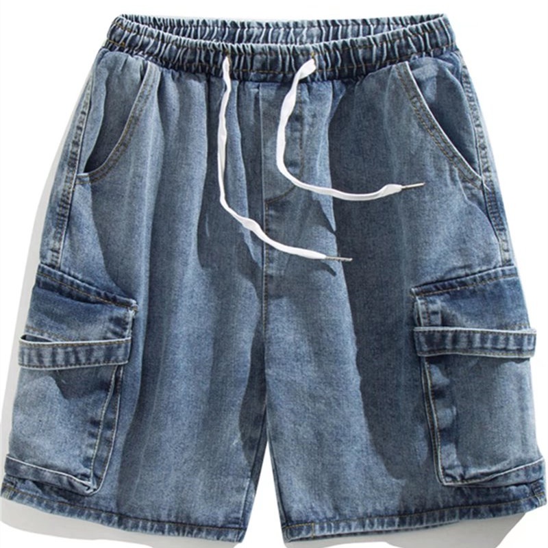 Quần Short jeans Phối Túi Phong Cách hip hop Cho Nam size M-3XL