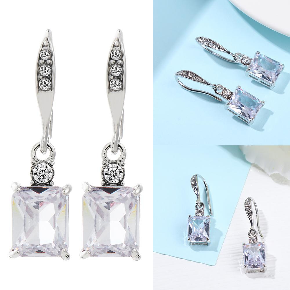 Khuyên Tai Dáng Dài Đính Đá Zircon Thời Trang