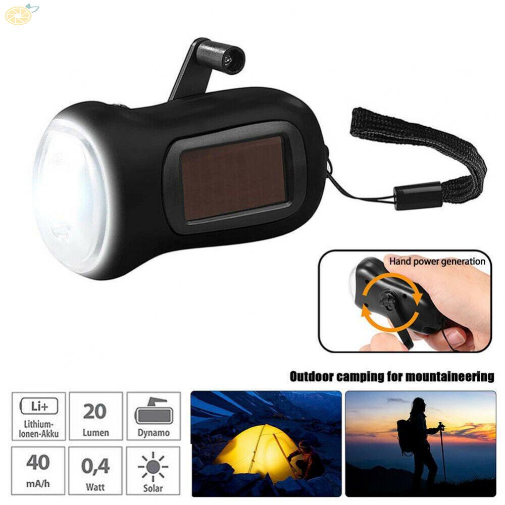 1 X Đèn Pin Năng Lượng Mặt Trời Mini Cầm Tay Màu Đen Có Thể Sạc Lại