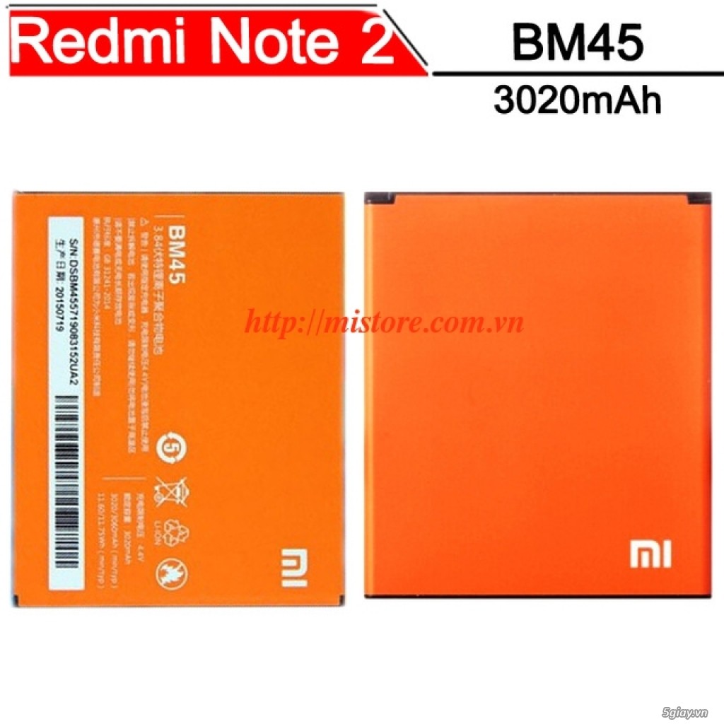 Pin thay xịn cho Xiaomi Redmi Note 2/ BM45, 3020mAh chính hãng - Bảo hành 6 tháng