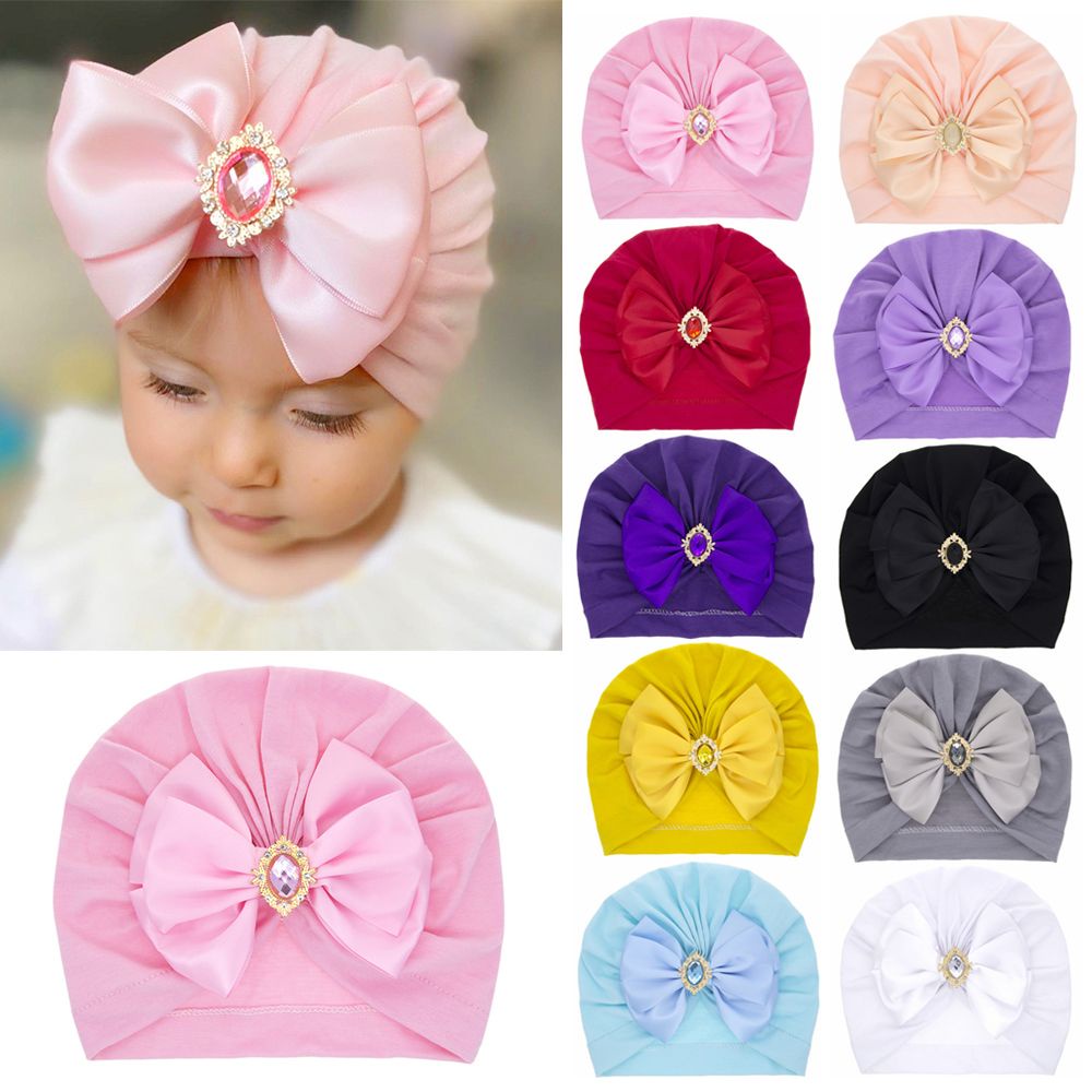 Mũ turban vải cotton mềm thắt nơ xinh xắn cho bé gái MIHAN1