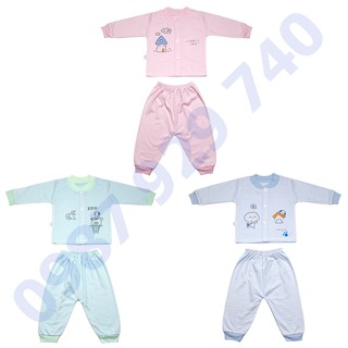 Combo 3 Bộ quần áo dài tay cotton thu đông kẻ cho bé trai ,bé gái từ 3-13kg 3BDKKF ( ảnh thật ) KIBA Fashion ( bộ quần á