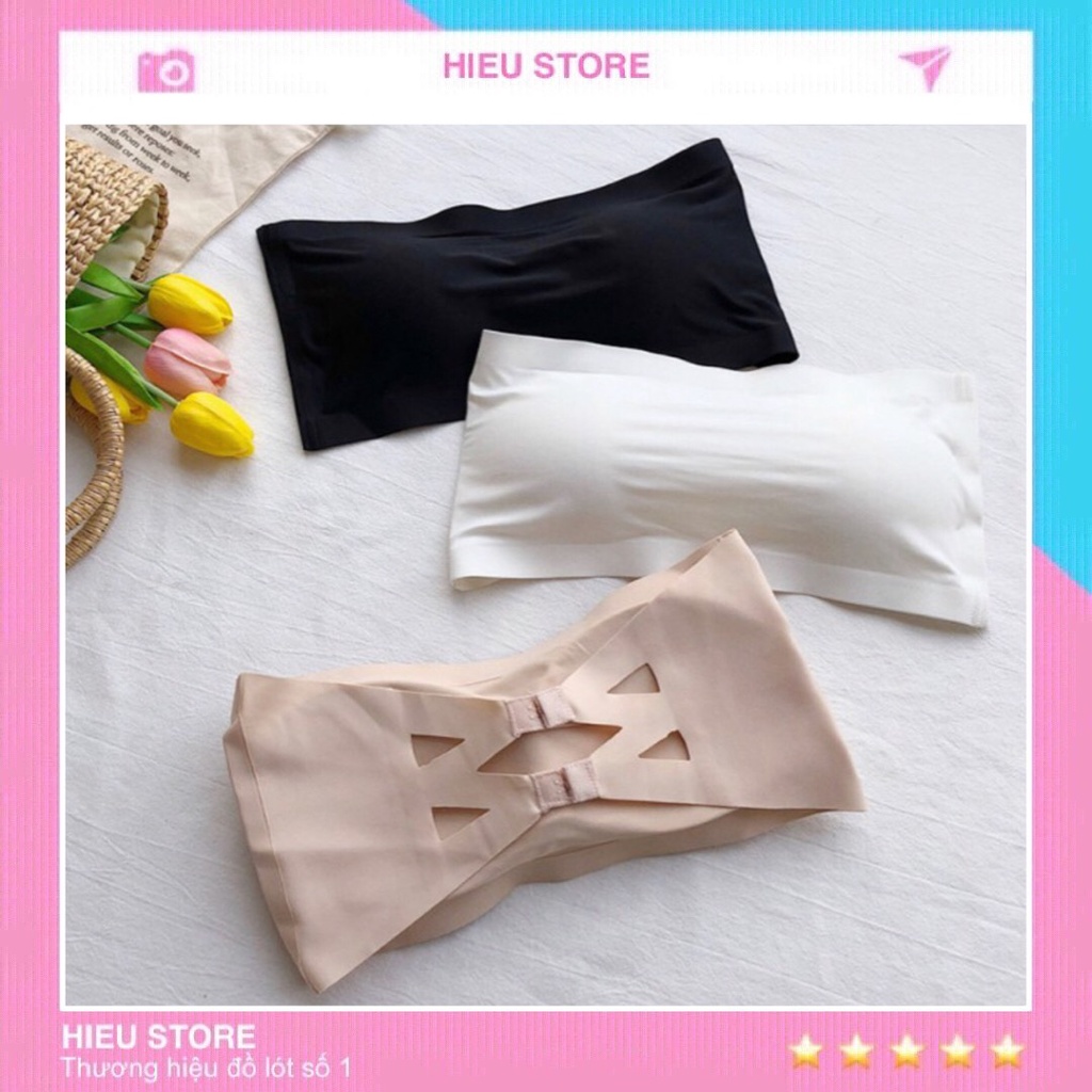Áo Lót Nữ Su Đúc Không Dây Quây Ngang Chất Su Mát Lạnh 1 Móc Cài Sau Hieu Store24h - 8883