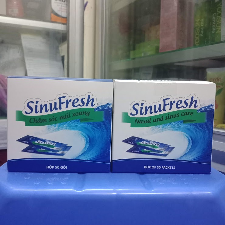 Hộp 50 gói muối rửa mũi xoang Sinufresh cát linh