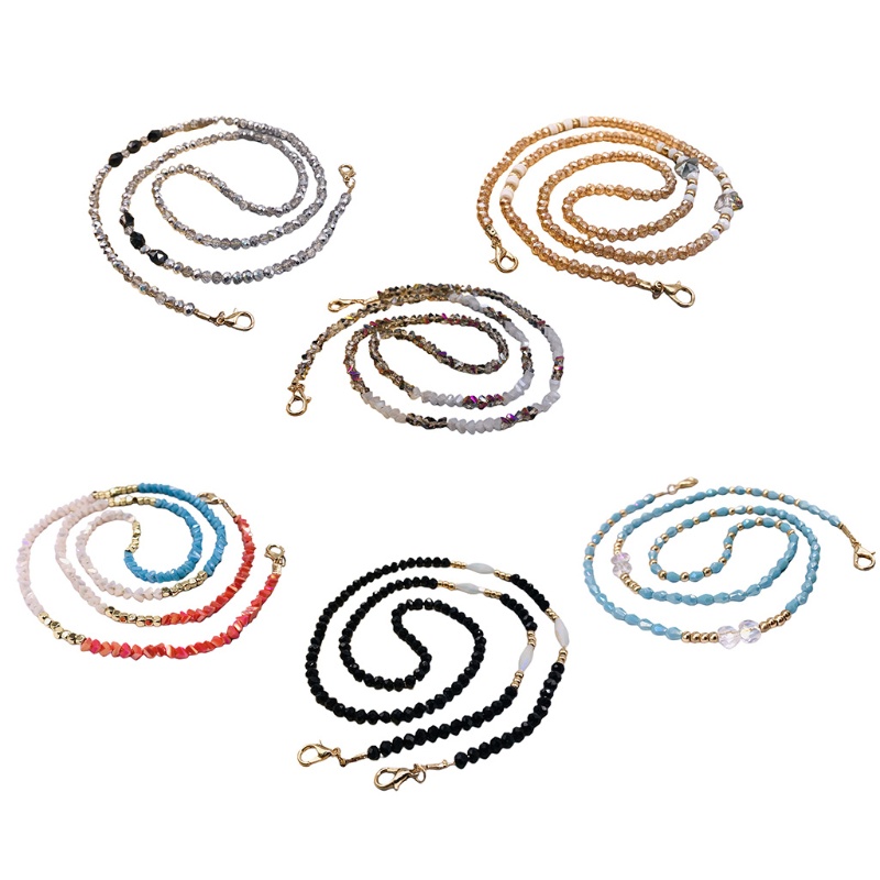 Giá Đỡ Mắt Kính Dạng Chuỗi Hạt Pha Lê Lấp Lánh Kèm Kẹp Tiện Dụng